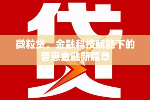 资兴微粒贷，金融科技赋能下的普惠金融新篇章