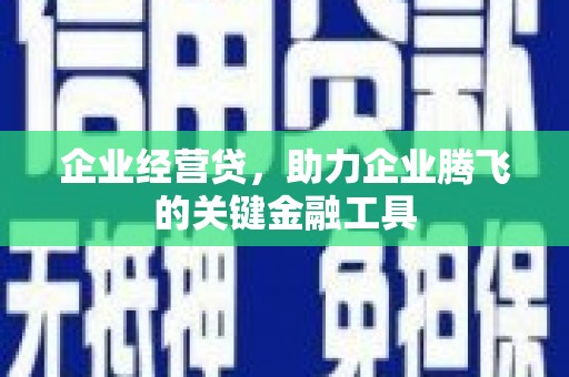 资兴企业经营贷，助力企业腾飞的关键金融工具
