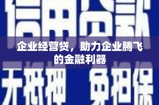 资兴企业经营贷，助力企业腾飞的金融利器