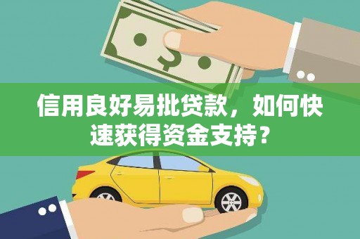 资兴信用良好易批贷款，如何快速获得资金支持？