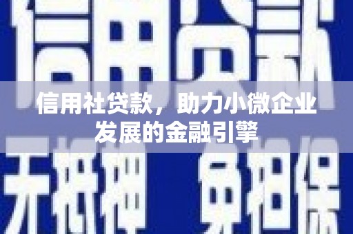 资兴信用社贷款，助力小微企业发展的金融引擎