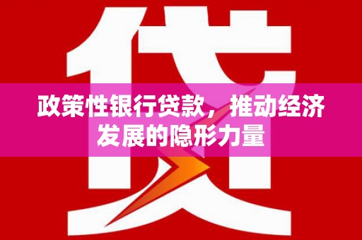 资兴政策性银行贷款，推动经济发展的隐形力量