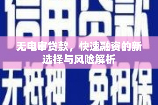 资兴无电审贷款，快速融资的新选择与风险解析