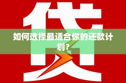 资兴如何选择最适合你的还款计划？