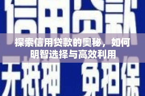 资兴探索信用贷款的奥秘，如何明智选择与高效利用