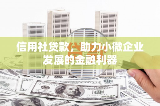 资兴信用社贷款，助力小微企业发展的金融利器